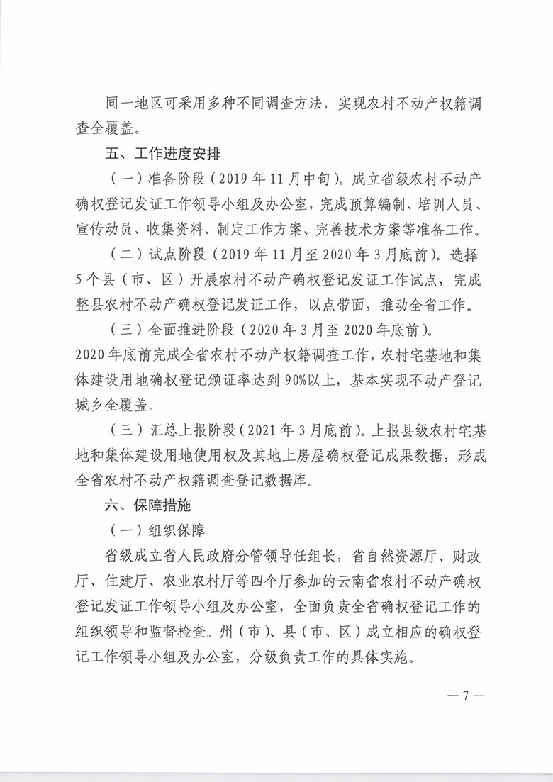 云南省自然资源厅关于印发云南省农村不动产确权登记发证工作方案的通知